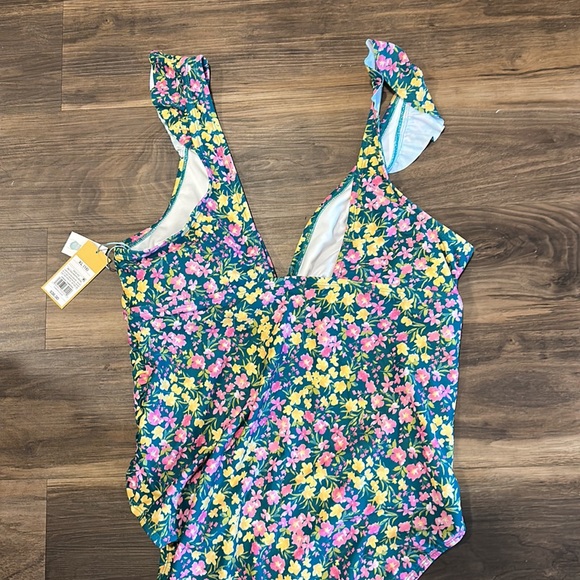 NWT Kona Sol floral one piece swimsuit size XL 16 - Picture 5 of 6